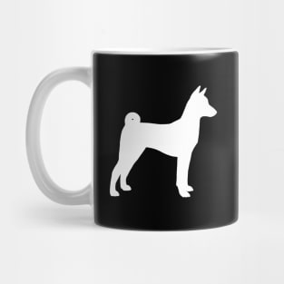 White Basenji Dog Breed Silhouette Mug